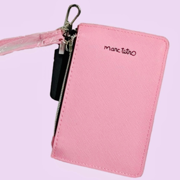 NEW Marc Tetro Yorkie Graphic Pink Card Wristlet Card Holder Wallet NWT - Picture 6 of 7